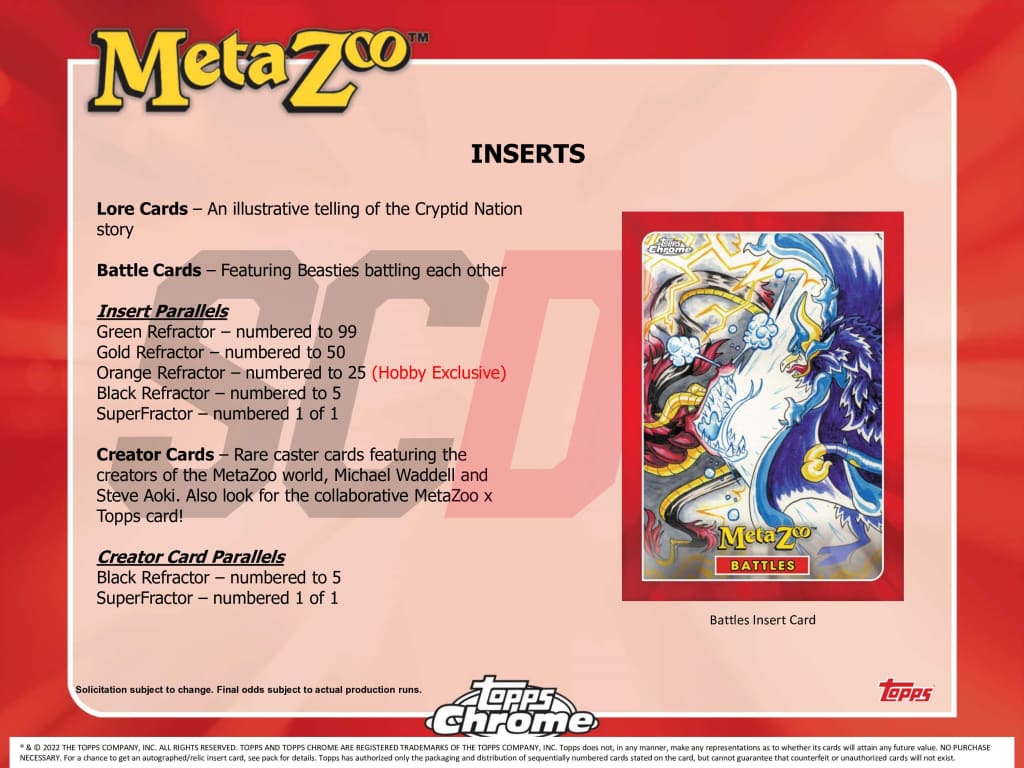 2022 Topps Metazoo Chrome Hobby Box On-Demand