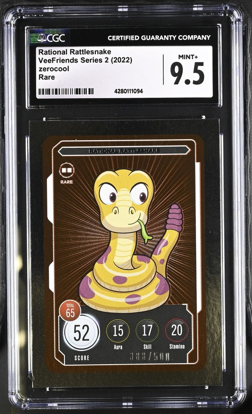 Veefriends Rational Rattlesnake Zerocool Rare /500 Series 2 2022 Cgc9.5