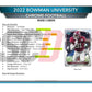 2022 Bowman Chrome University Football 7-Pack Blaster Box