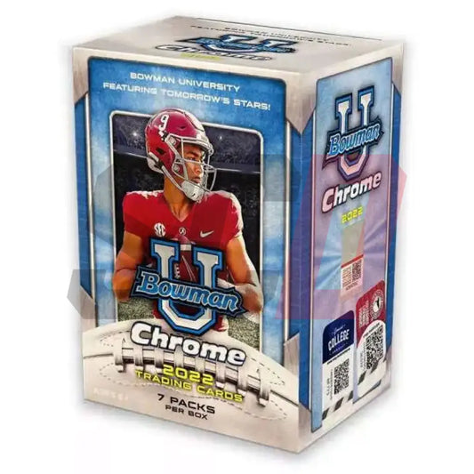 2022 Bowman Chrome University Football 7-Pack Blaster Box