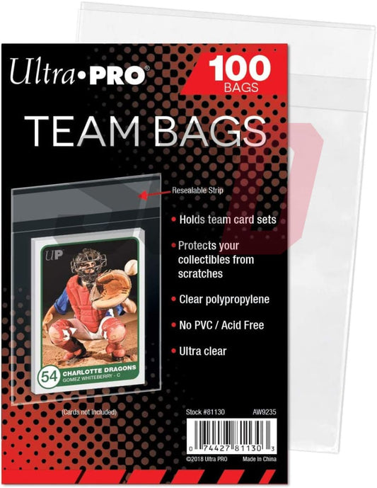 Ultra Pro Resealable Team Bags 100 Pack Aw9235 Sleeves